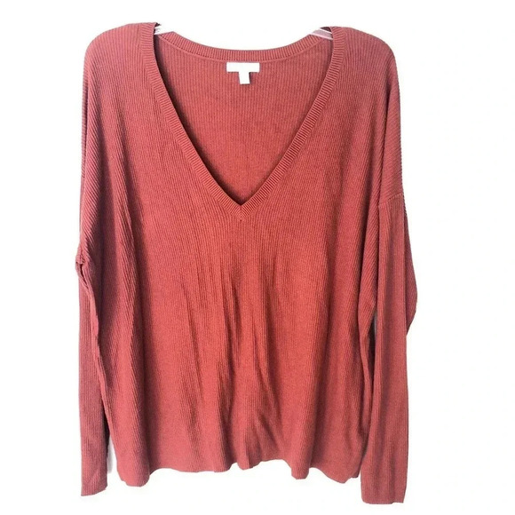 Abound Nordstrom Womens V Neck Red Sweater Size XL NWOT - Picture 1 of 9